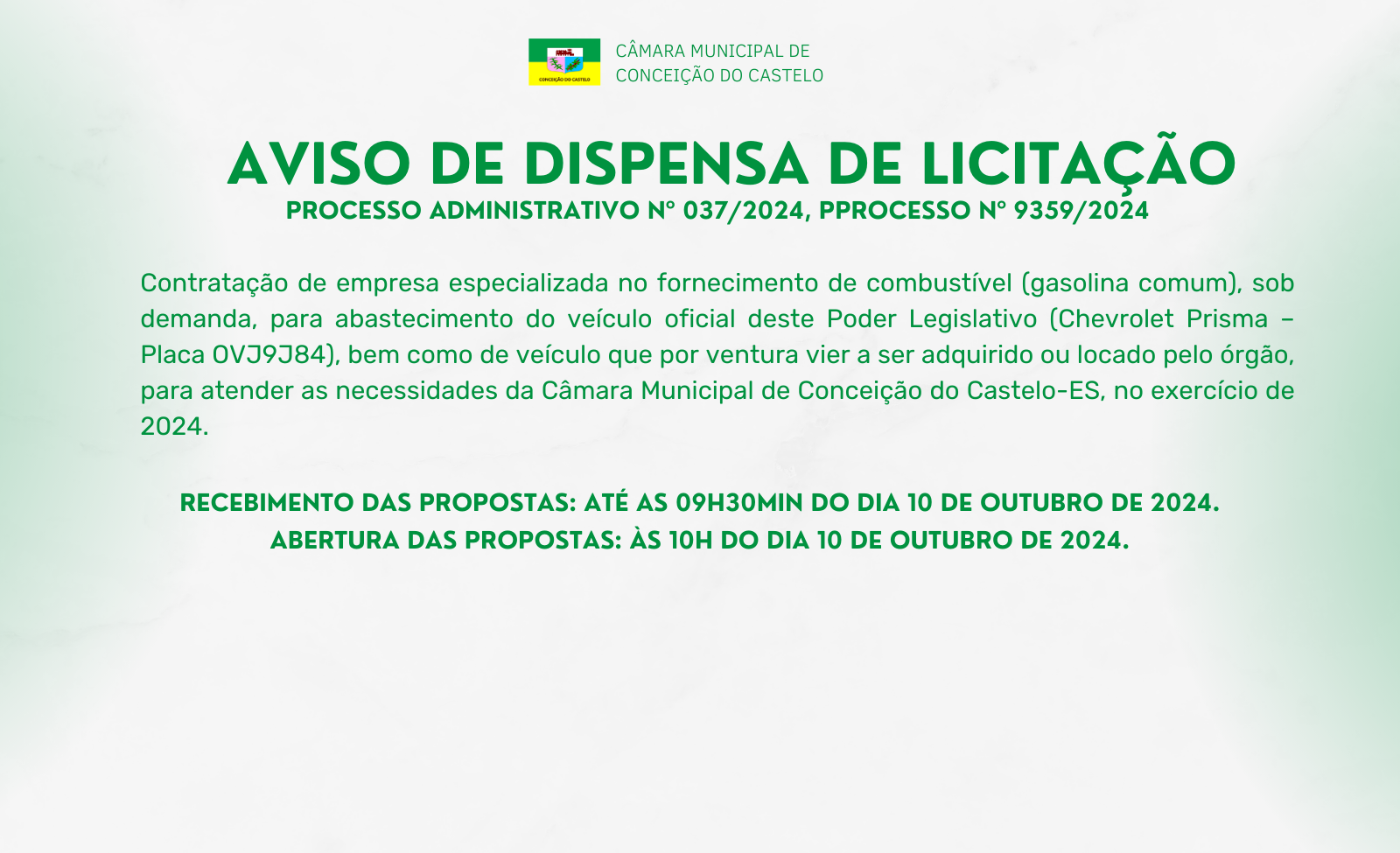 AVISO DE DISPENSA DE LICITAÇÃO N.º 003/2024